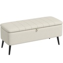 Linen Storage Ottoman Bench 102 x 40 x 44cm - Cream White - 1