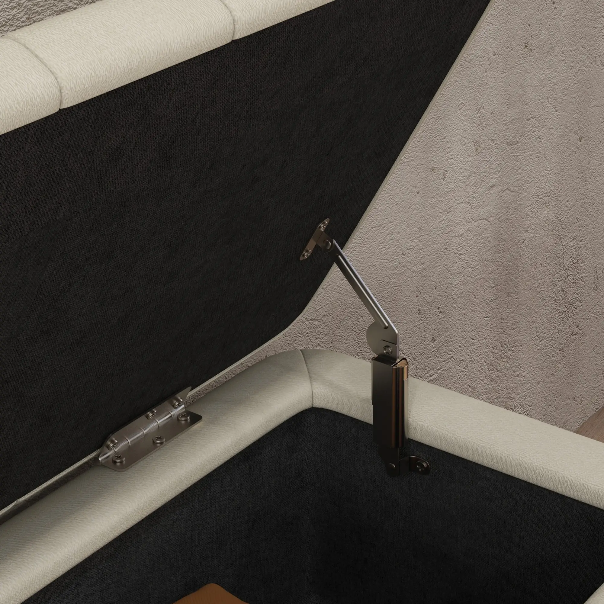 Linen Storage Ottoman Bench 102 x 40 x 44cm - Cream White - 8