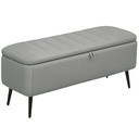 Linen Storage Ottoman Bench 102 x 40 x 44cm - Light Grey - 1