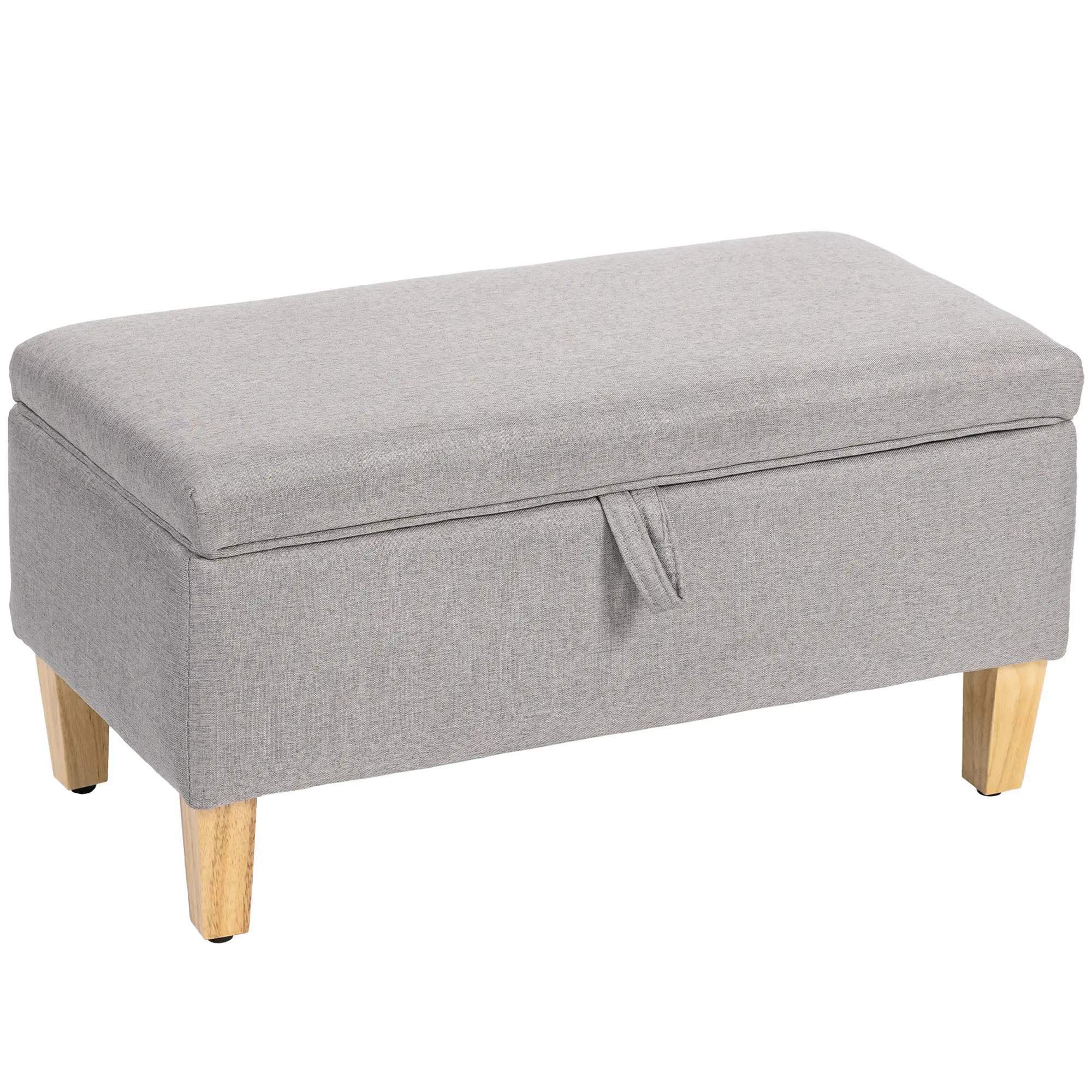 Linen Storage Ottoman Bench 71 x 37 x 36cm - Light Grey - 11