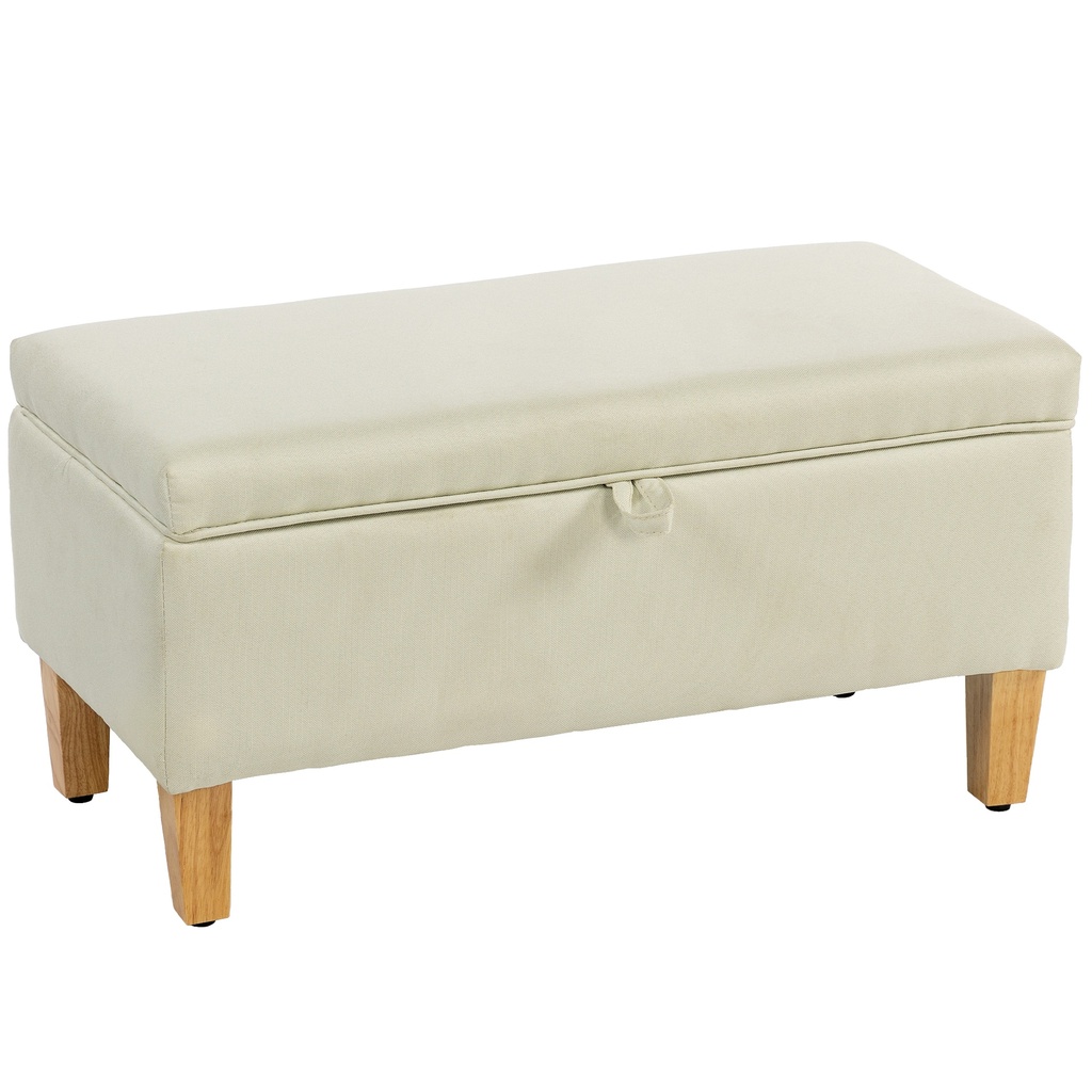 Linen Storage Ottoman Bench 71 x 37 x 36cm - Beige - 1