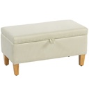 Linen Storage Ottoman Bench 71 x 37 x 36cm - Beige - 1