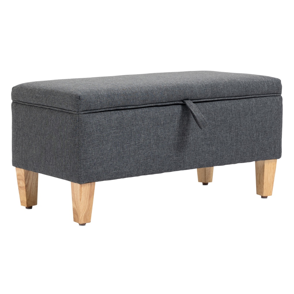 Linen Storage Ottoman Bench 71 x 37 x 36cm - Dark Grey - 1