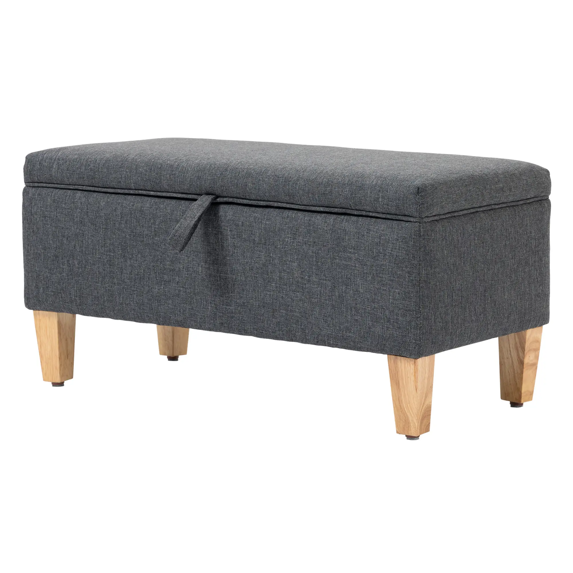 Linen Storage Ottoman Bench 71 x 37 x 36cm - Dark Grey - 10