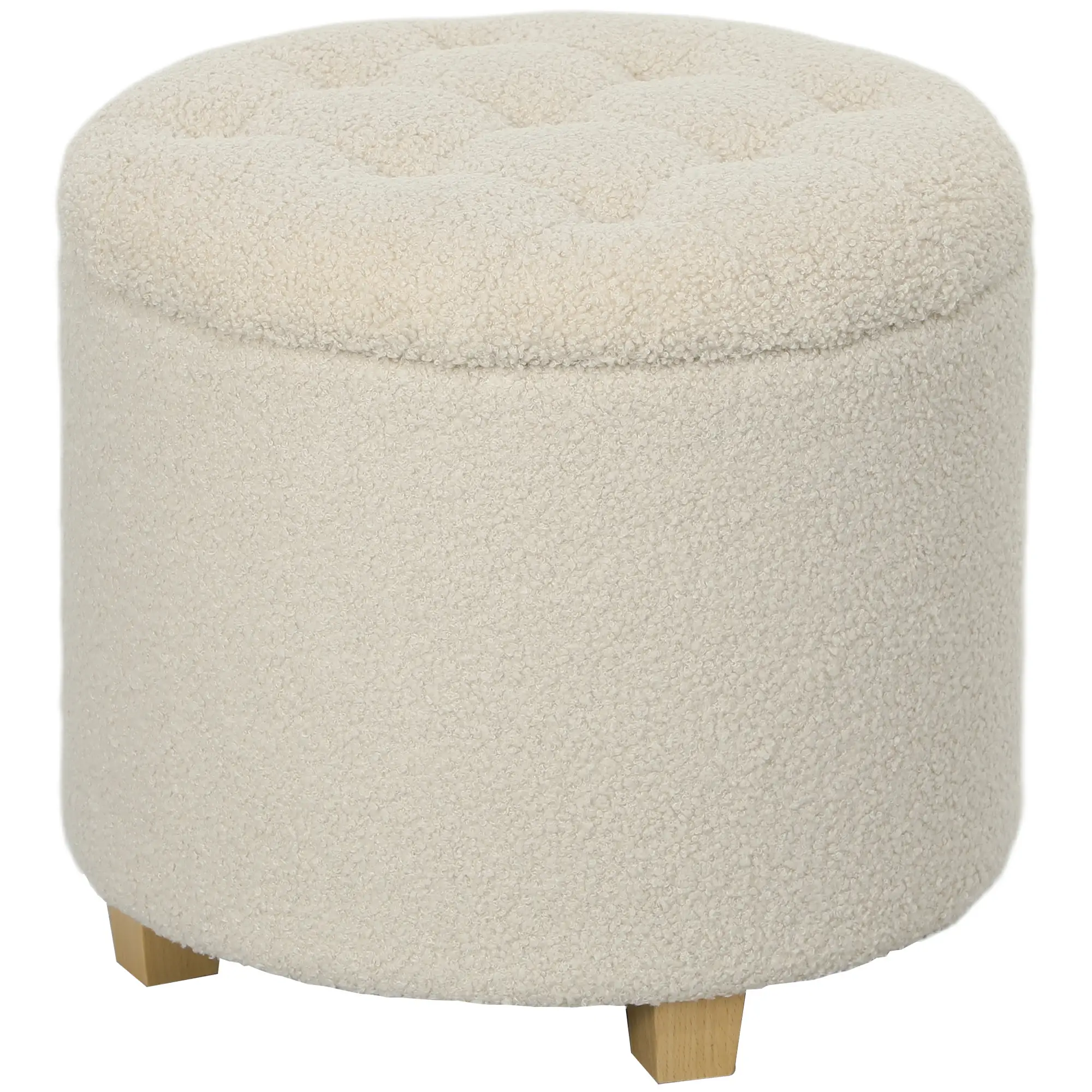 Storage Ottoman 45 x 41cm - Cream White - 11