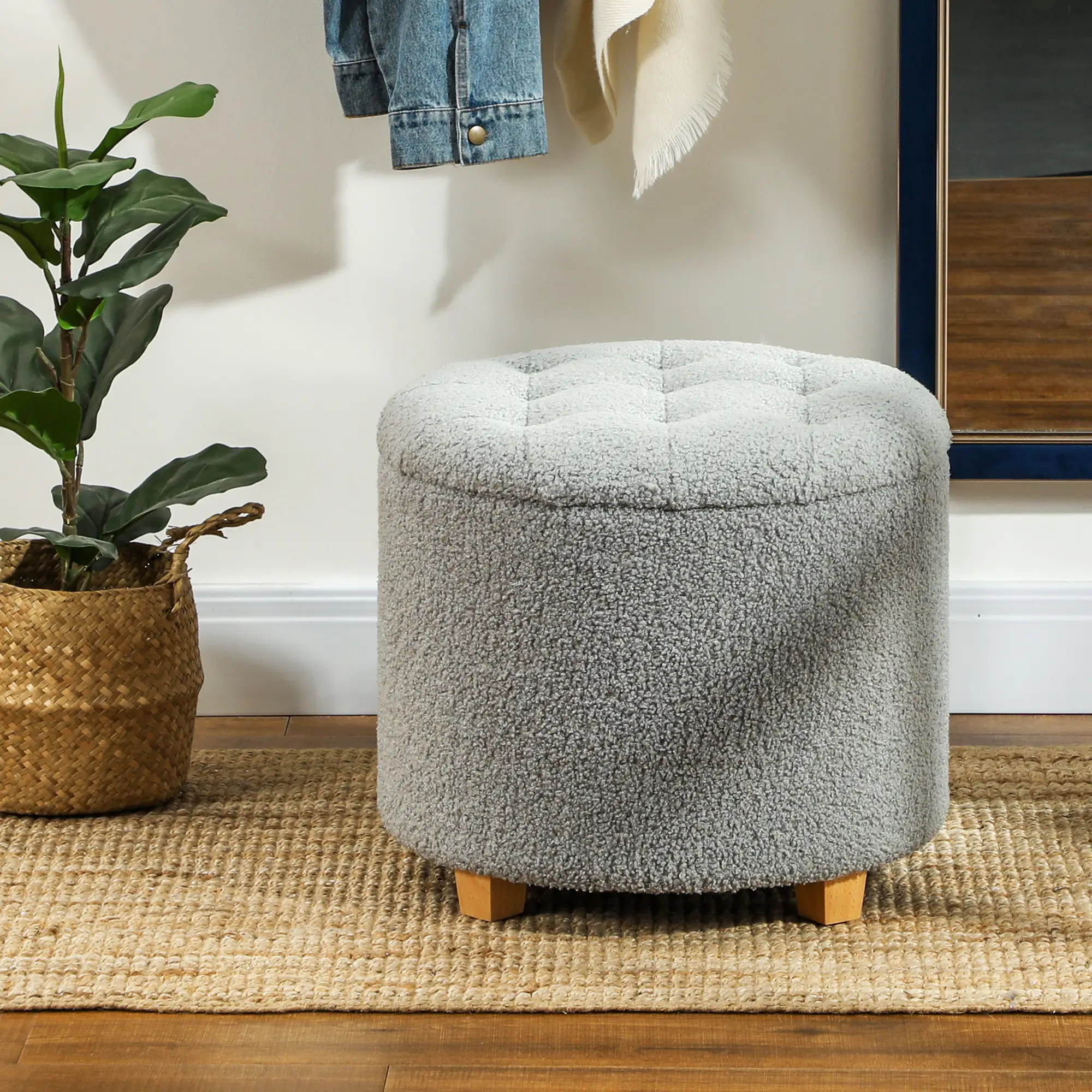 Storage Ottoman 45 x 41cm - Grey - 2