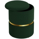 Velvet Storage Ottoman 36 x 36 x 44cm - Dark Green - 1