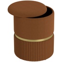 Velvet Storage Ottoman 36 x 36 x 44cm - Light Brown - 1