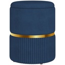 Velvet Storage Ottoman 36 x 36 x 44cm - Dark Blue - 1