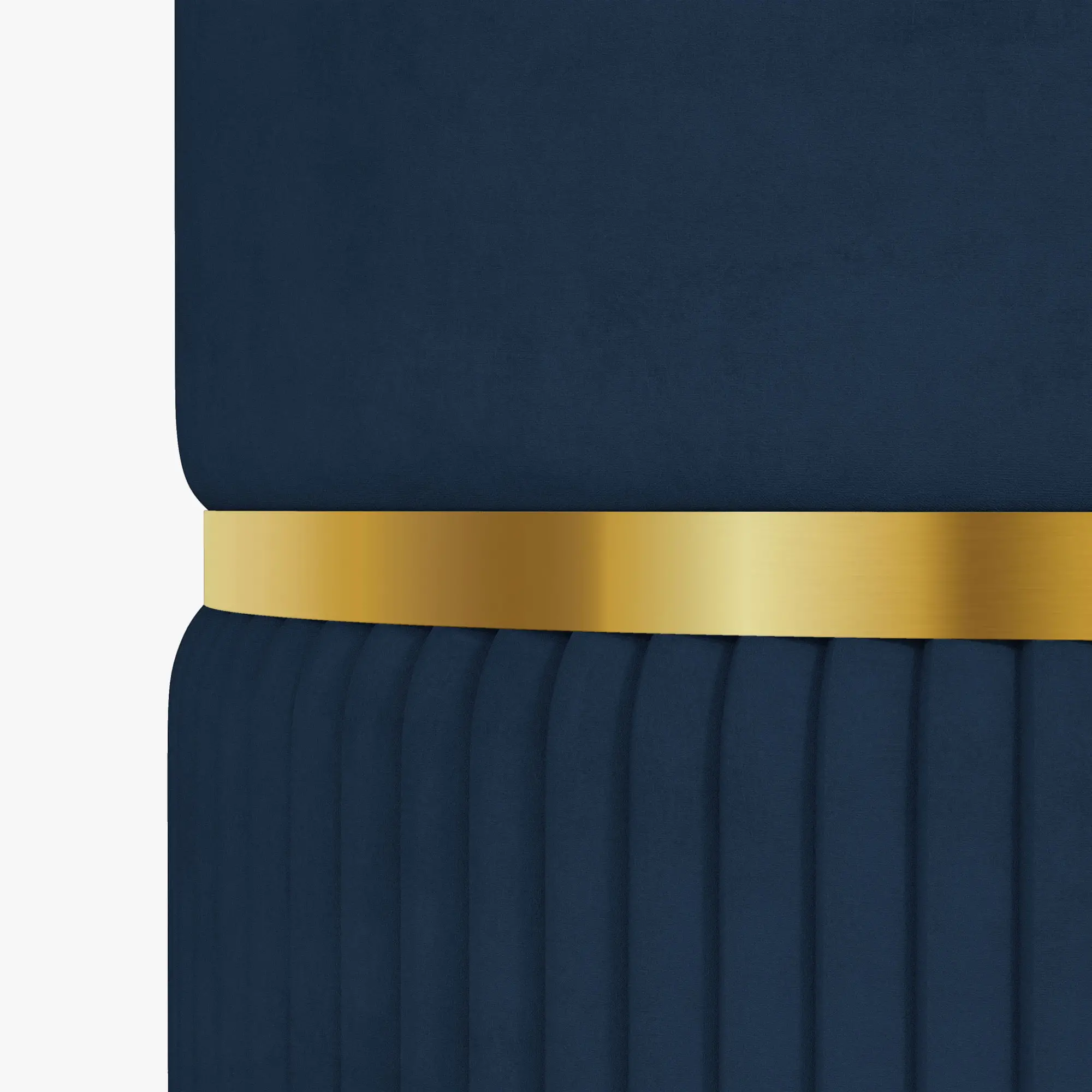 Velvet Storage Ottoman 36 x 36 x 44cm - Dark Blue - 7