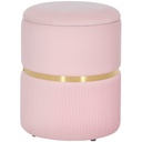 Velvet Storage Ottoman 36 x 36 x 44cm - Pink - 1