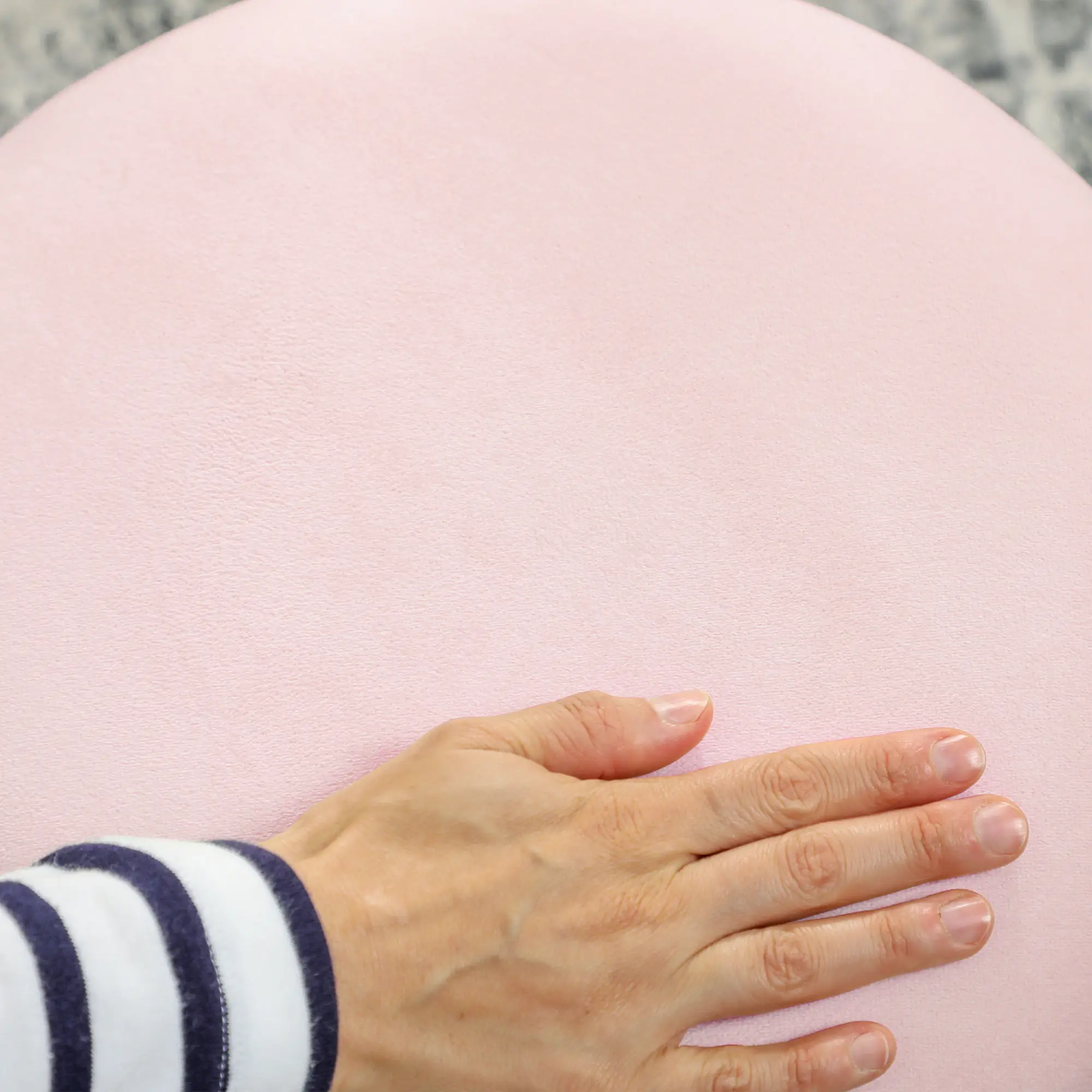 Velvet Storage Ottoman 36 x 36 x 44cm - Pink - 9