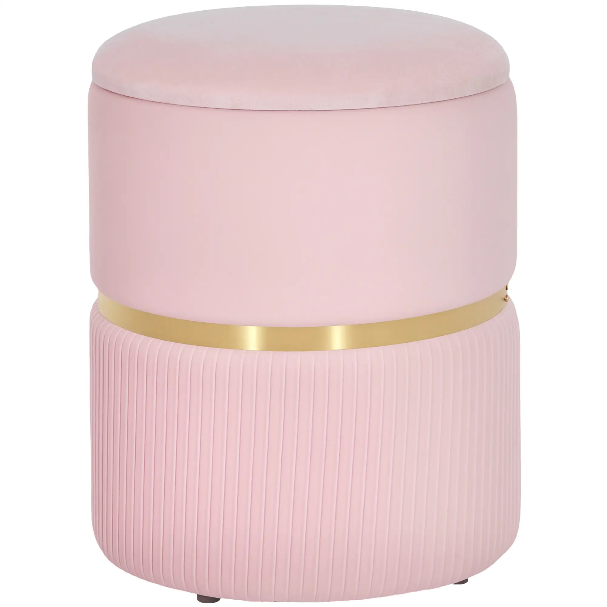 Velvet Storage Ottoman 36 x 36 x 44cm - Pink - 11