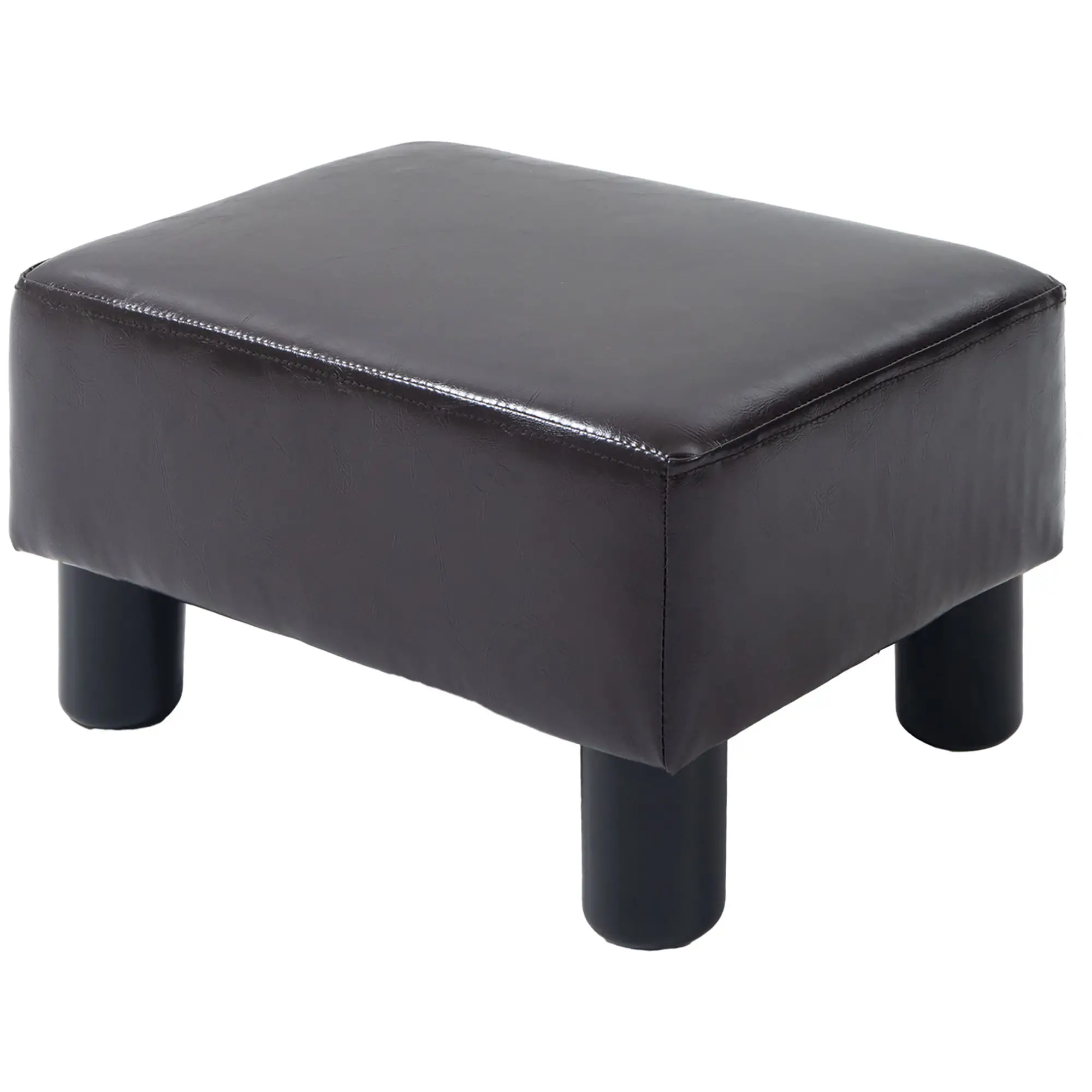 Faux Leather Footstool 40 x 30 x 24cm - Brown - 11