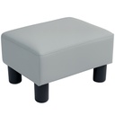 Faux Leather Footstool 40 x 30 x 24cm - Grey - 1