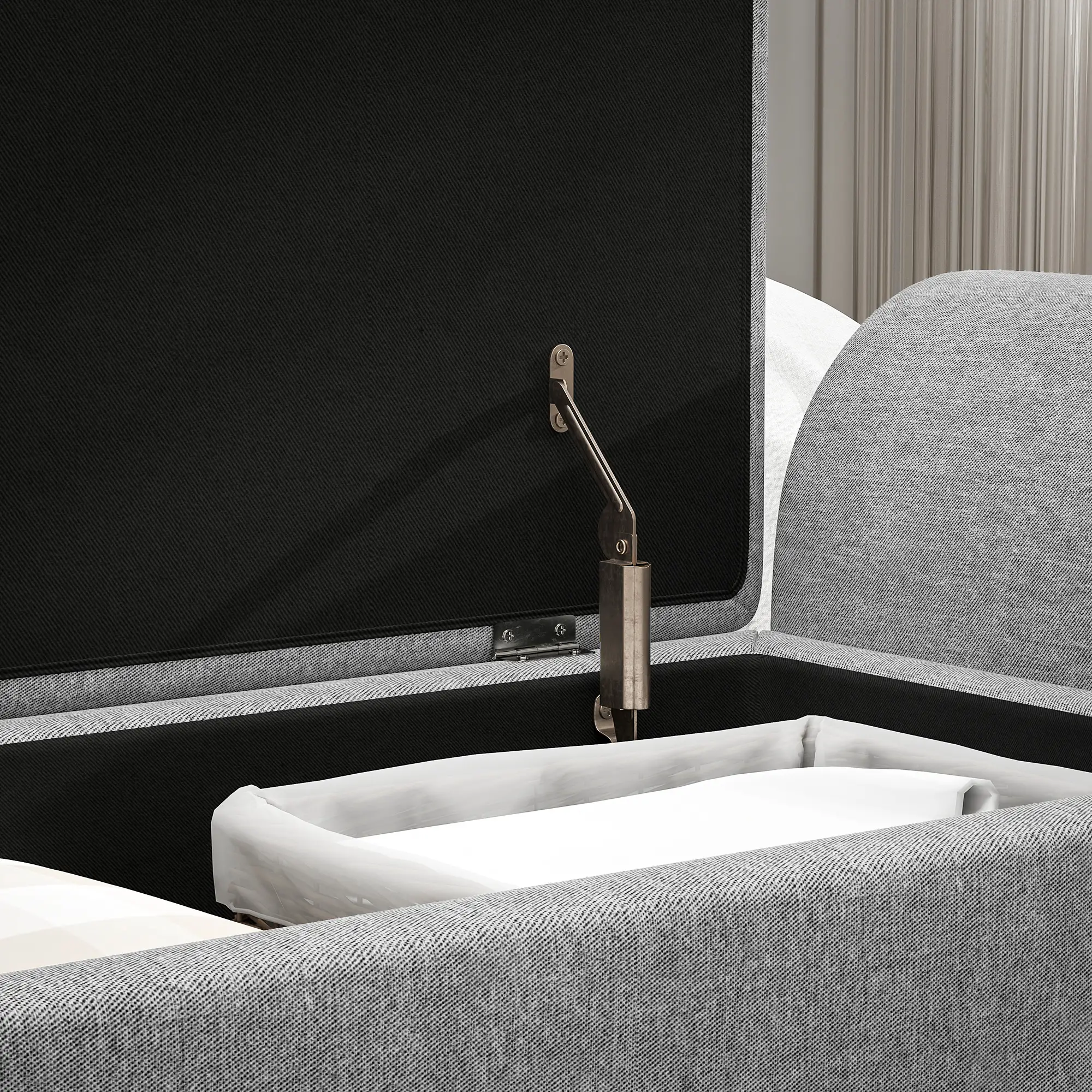 Linen Storage Ottoman Bench 132 x 42 x 50cm - Dark Grey - 7