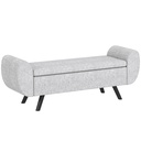 Linen Storage Ottoman Bench 132 x 42 x 50cm - Light Grey - 1