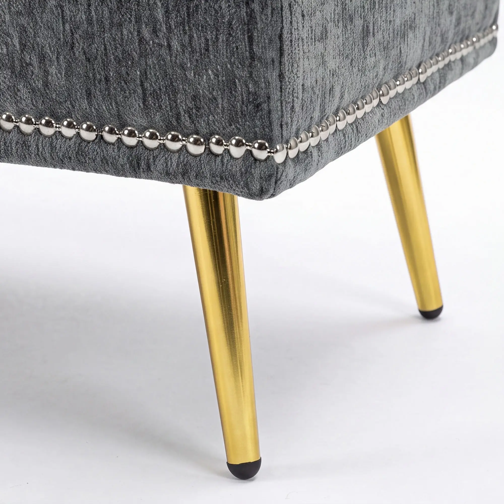 Chenille Storage Ottoman 114 x 41 x 45cm - Grey - 11