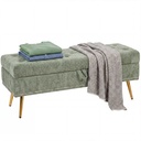 Chenille Storage Ottoman 114 x 41 x 45cm - Light Green - 1