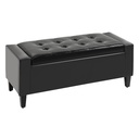 Faux Leather Storage Ottoman Bench 40 x 92 x 40cm - Black - 1