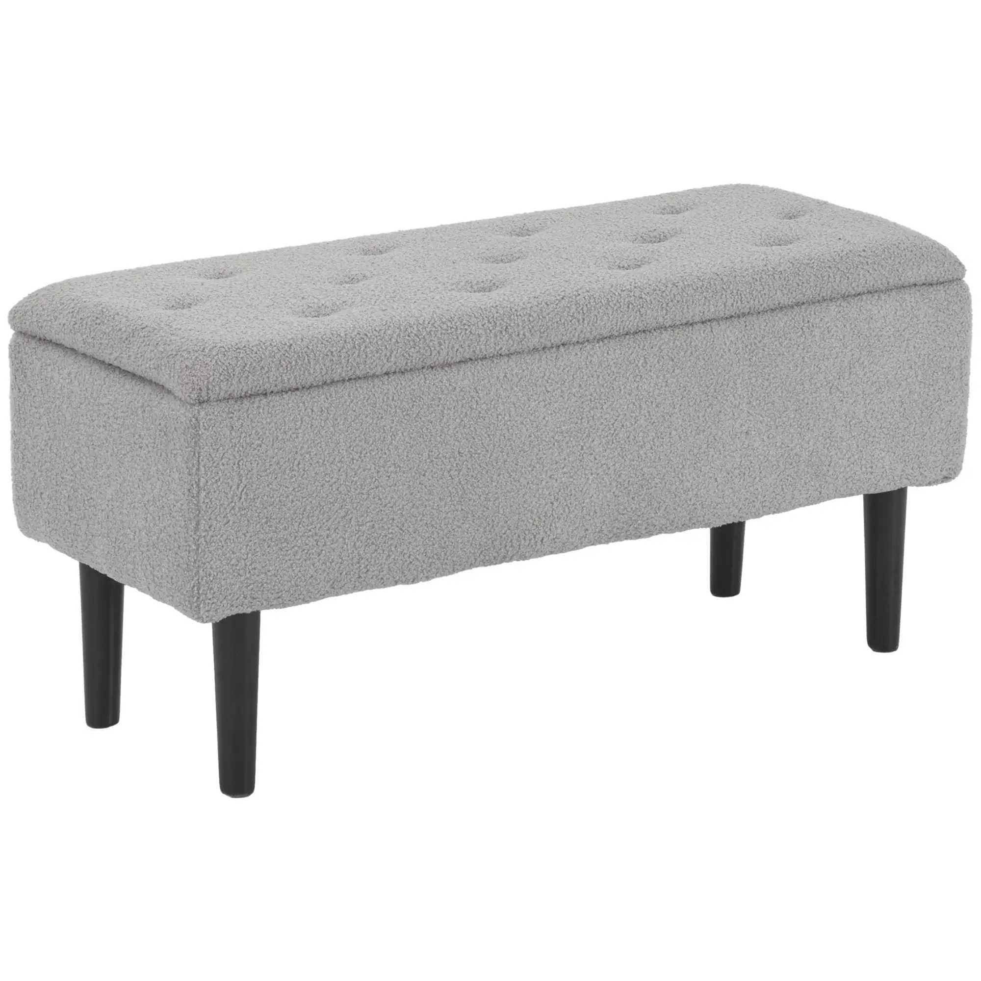 Storage Ottoman Bench 95 x 38 x 45cm - Grey, Black - 10