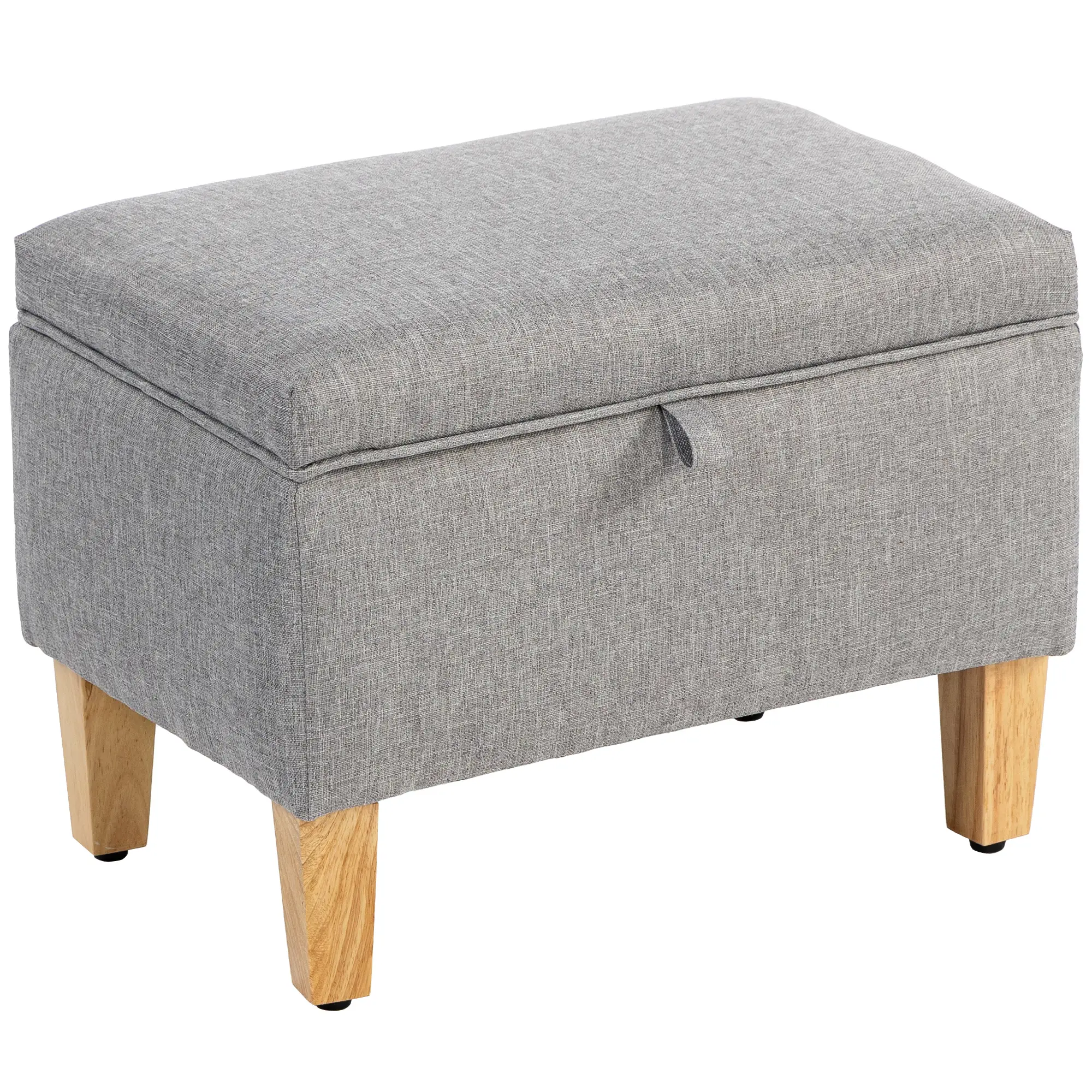 Linen Storage Ottoman Bench 49 x 33 x 36cm - Light Grey - 11