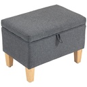 Linen Storage Ottoman Bench 49 x 33 x 36cm - Charcoal Grey - 1