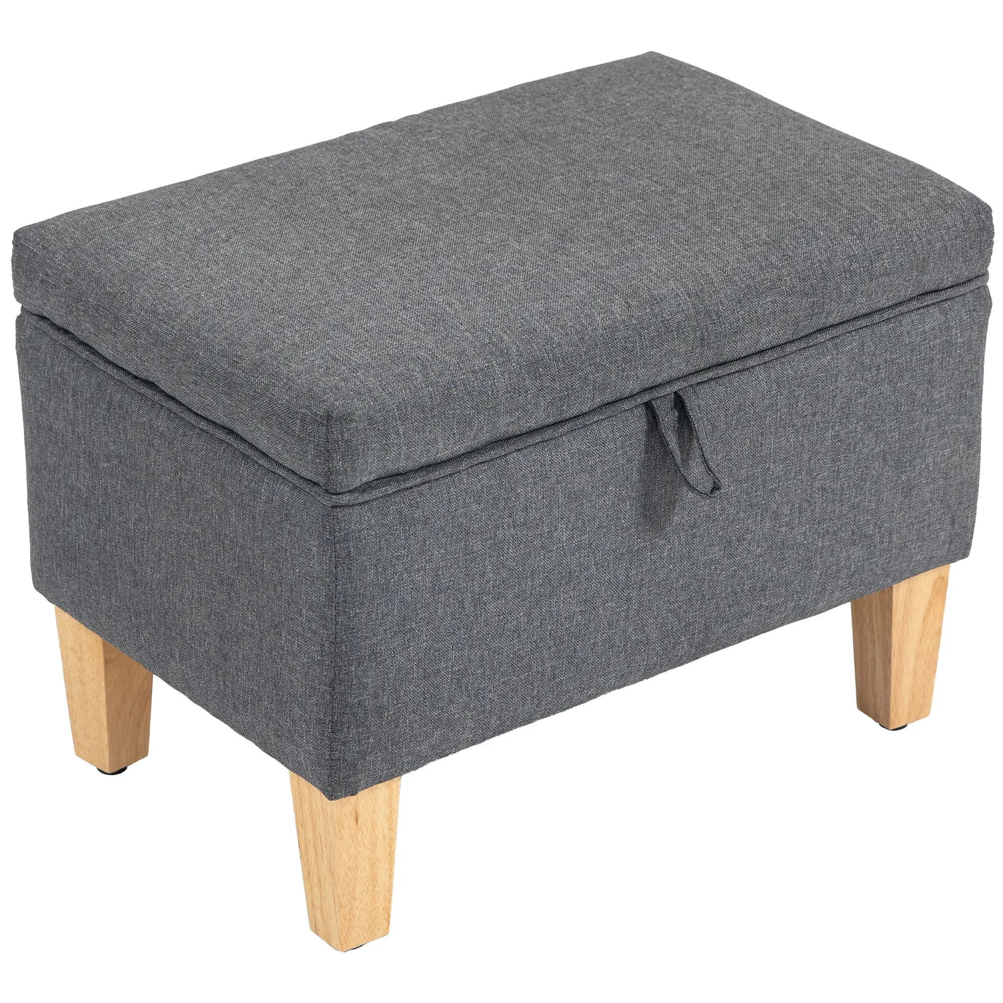 Linen Storage Ottoman Bench 49 x 33 x 36cm - Charcoal Grey - 11