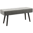 Velvet Ottoman Bench 100 x 36 x 45cm - Grey - 1