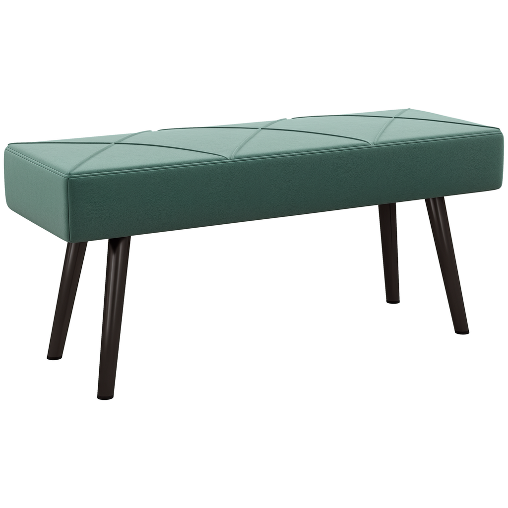 Velvet Ottoman Bench 100 x 36 x 45cm - Green - 1