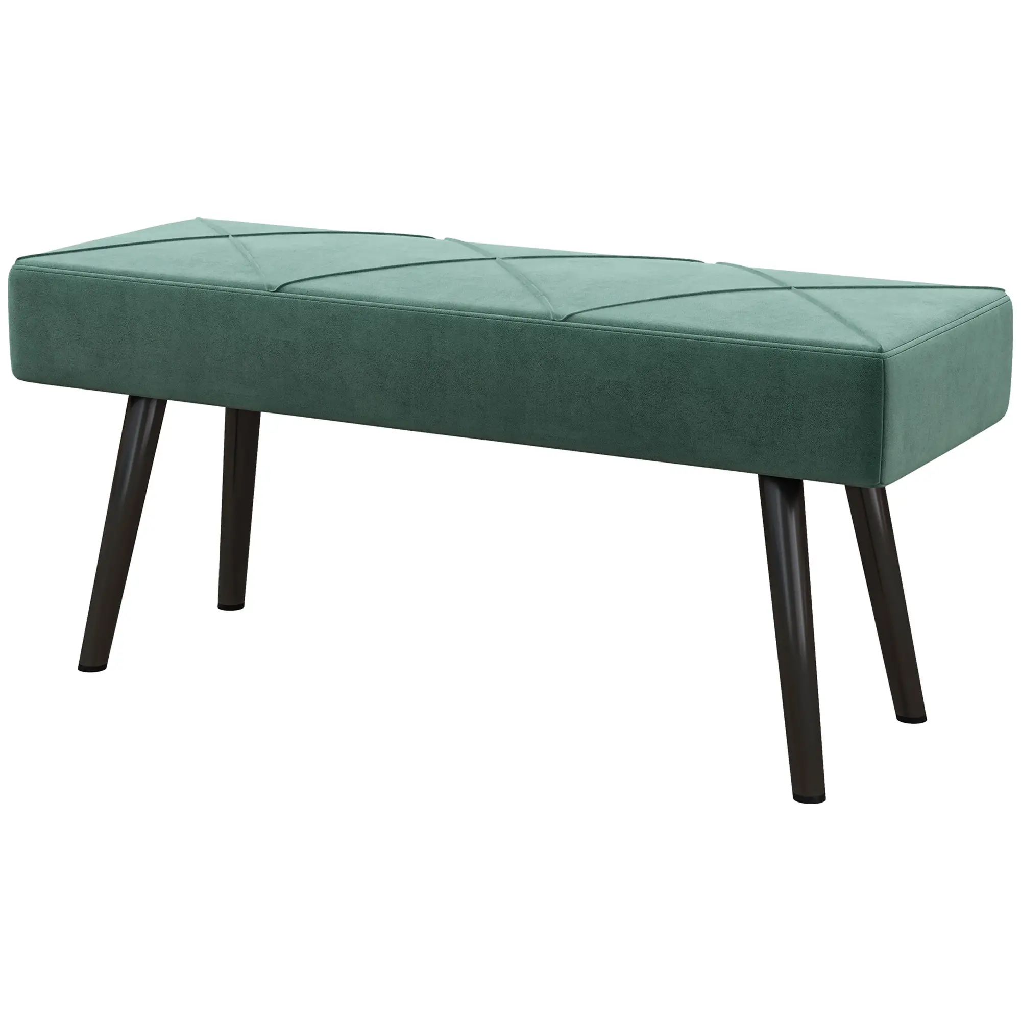 Velvet Ottoman Bench 100 x 36 x 45cm - Green - 10