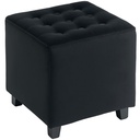 Square Velvet Footstool 35 x 35 x 35cm - Charcoal Grey - 1