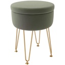 Velvet Storage Ottoman 33 x 43cm - Green - 1