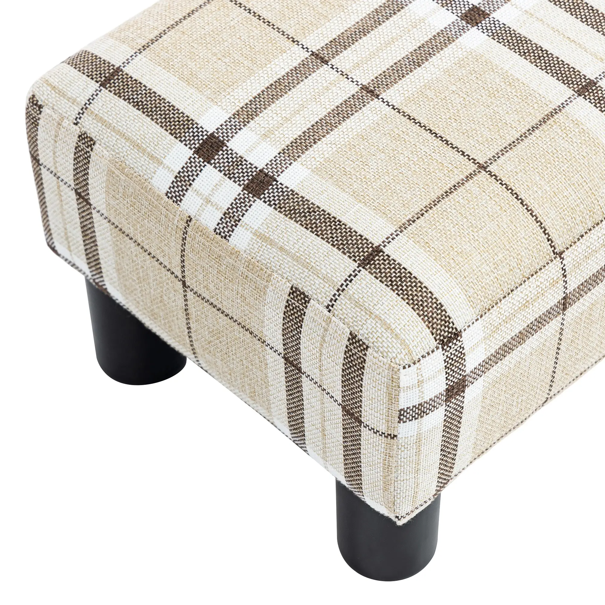 Linen Footstool 40 x 30 x 24cm - Multi-Colored - 10