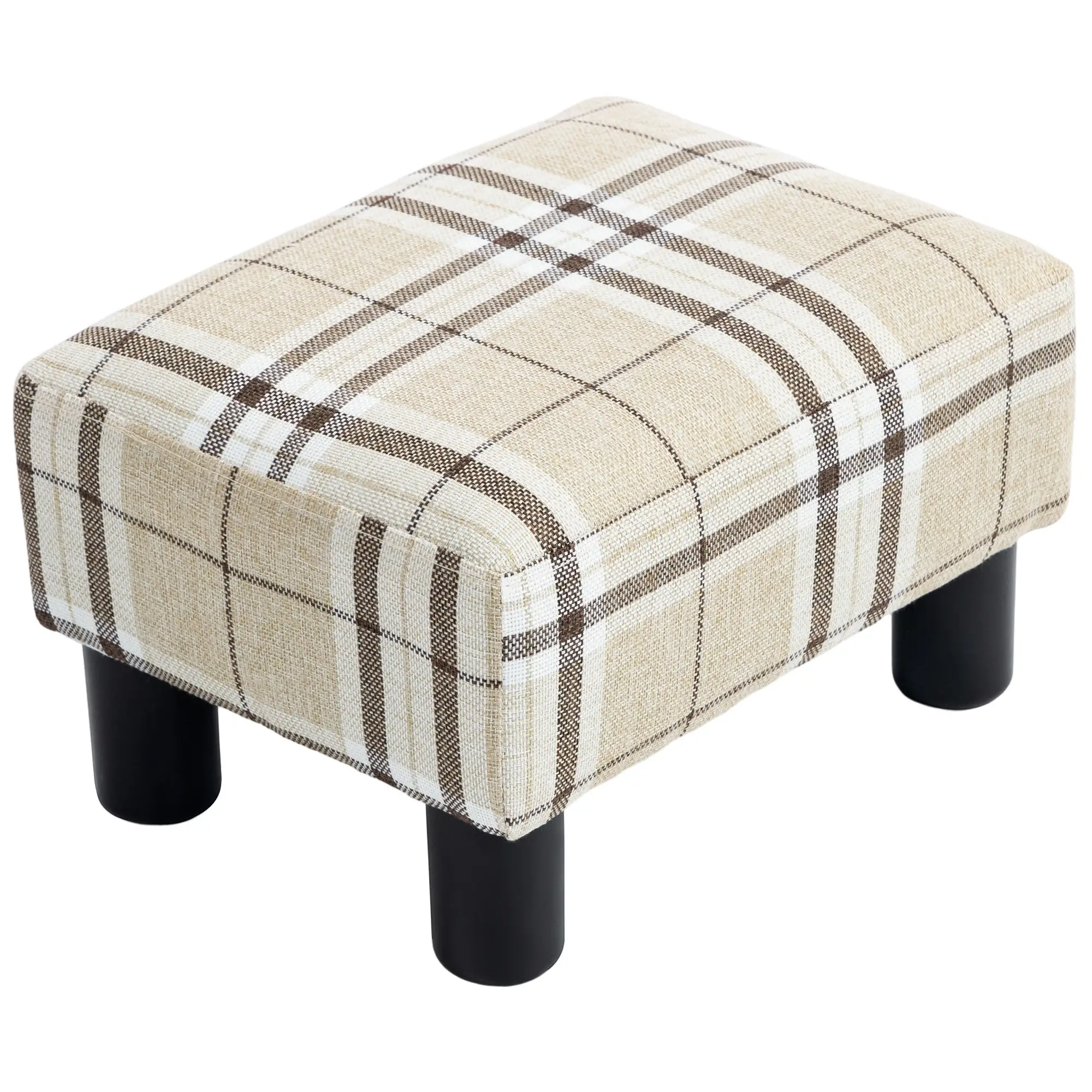 Linen Footstool 40 x 30 x 24cm - Multi-Colored - 15