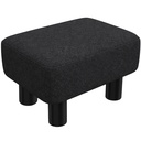 Linen Footstool 40 x 30 x 24cm - Black - 1