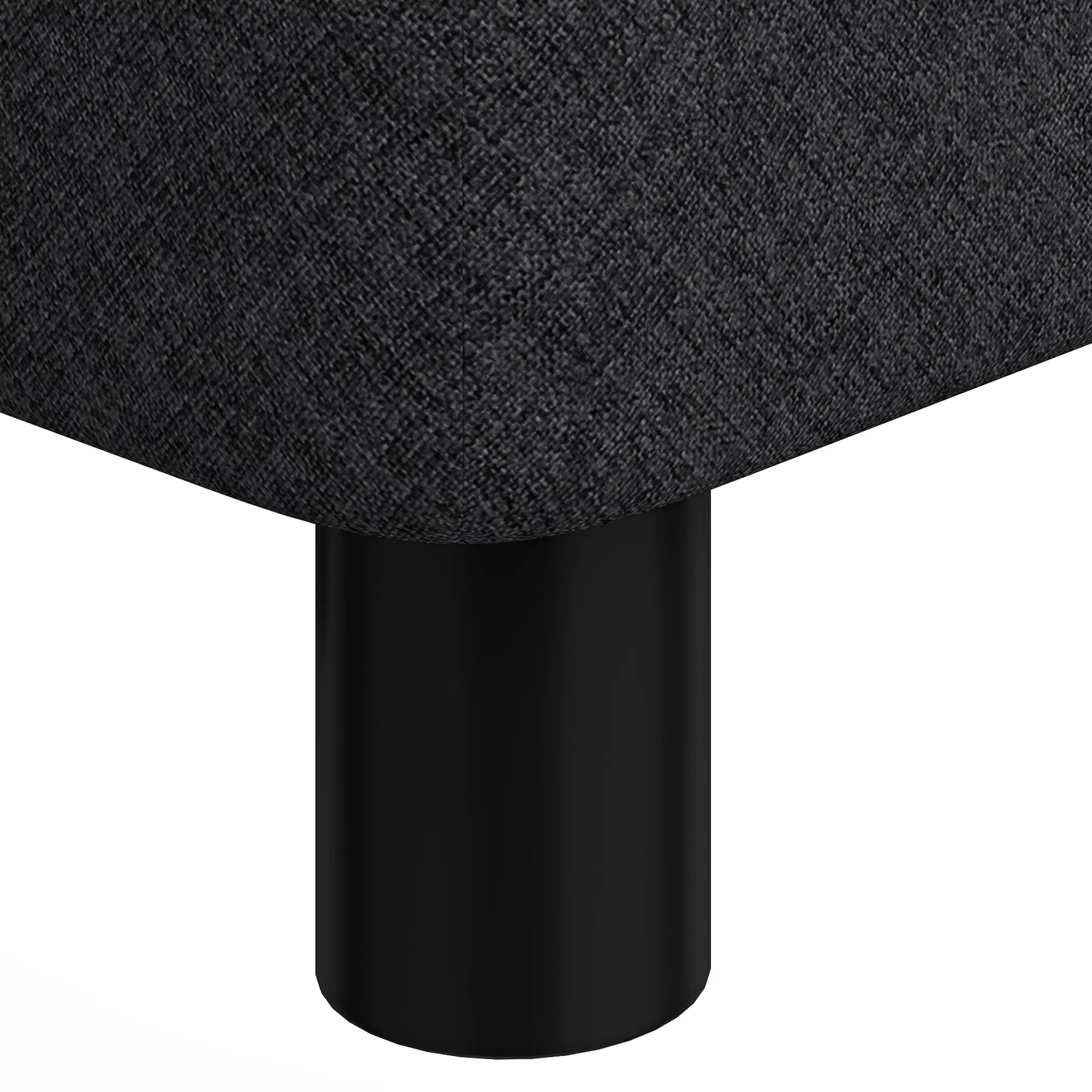 Linen Footstool 40 x 30 x 24cm - Black - 10