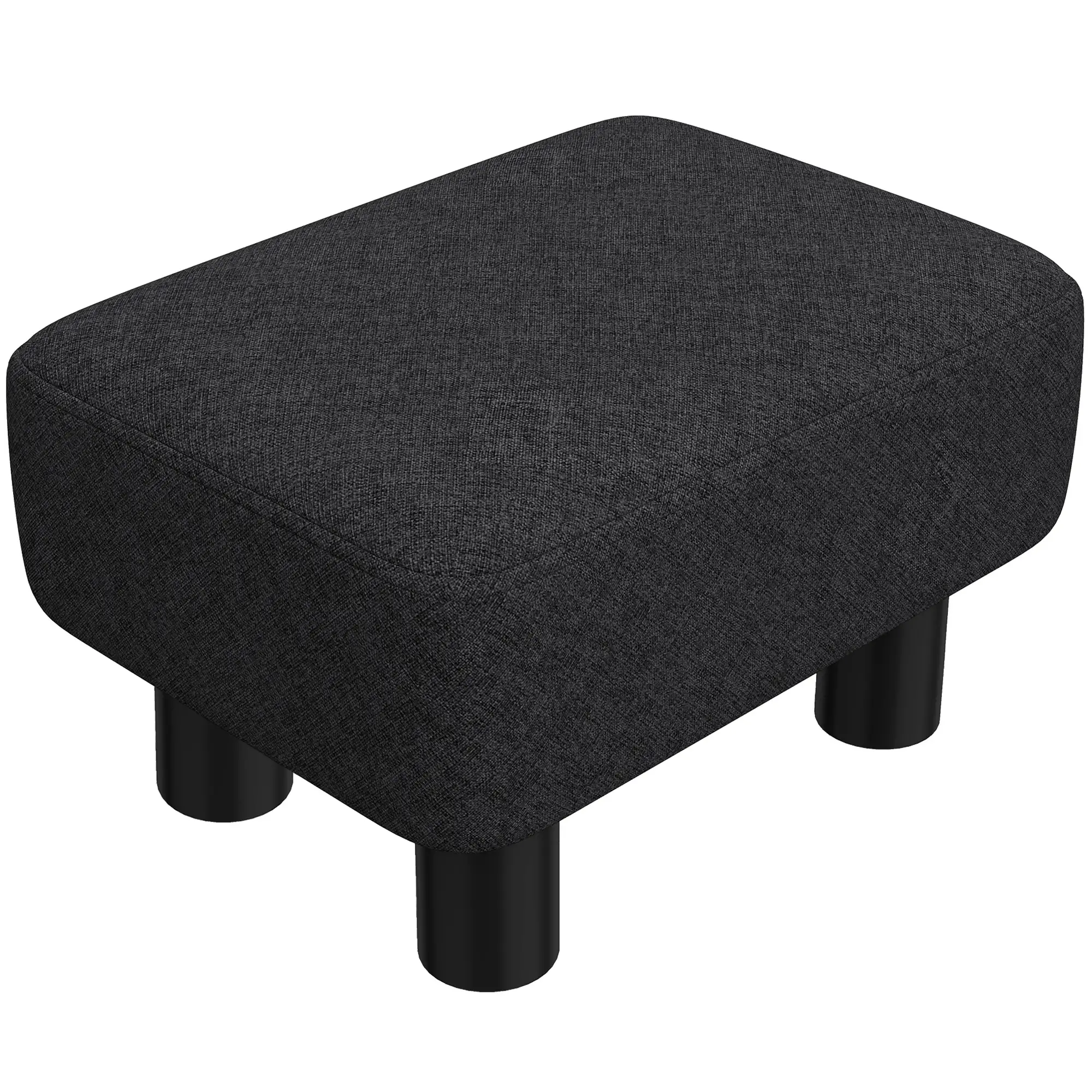 Linen Footstool 40 x 30 x 24cm - Black - 14