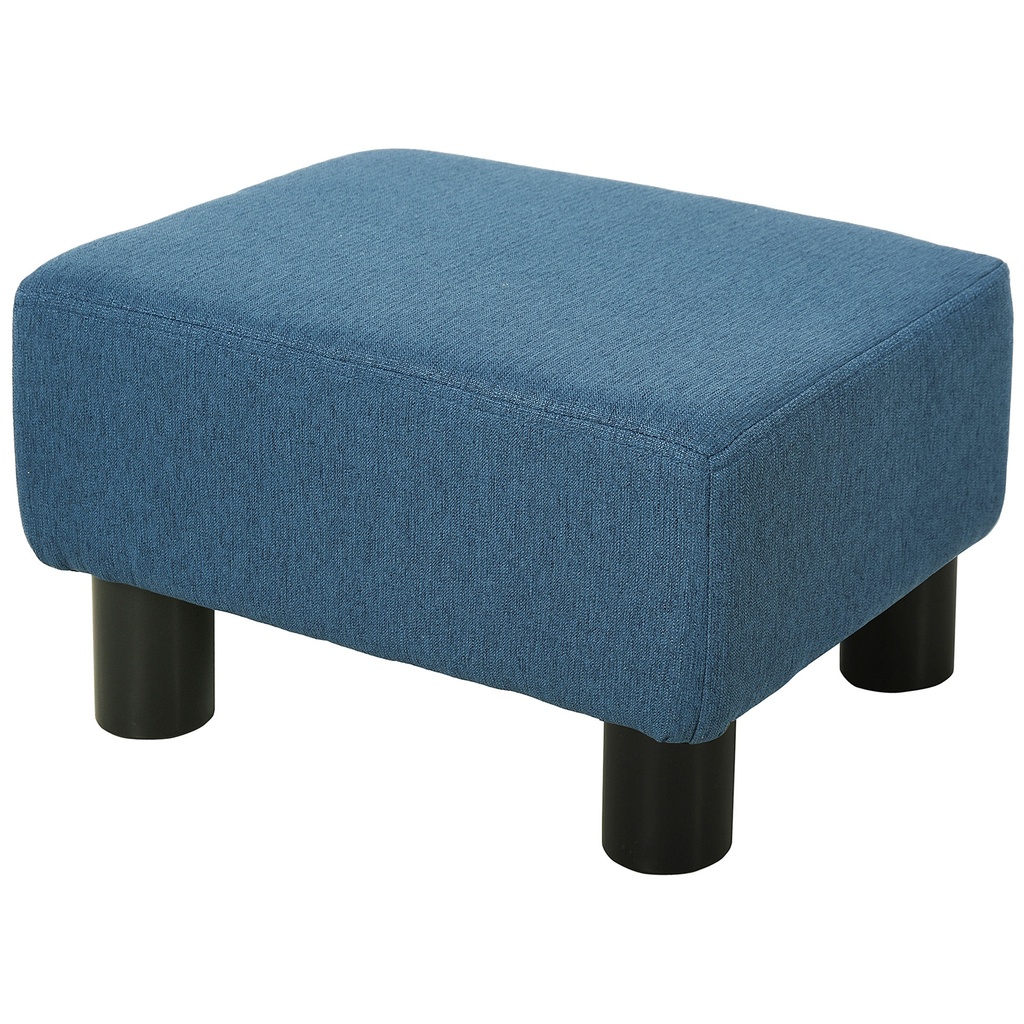 Linen Footstool 40 x 30 x 24cm - Blue - 1