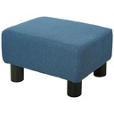 Linen Footstool 40 x 30 x 24cm - Blue - 1