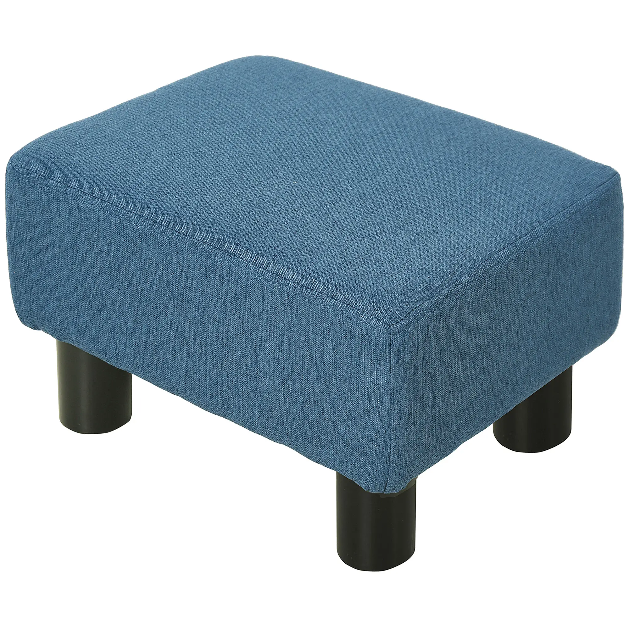 Linen Footstool 40 x 30 x 24cm - Blue - 11