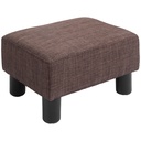 Linen Footstool 40 x 30 x 24cm - Brown - 1