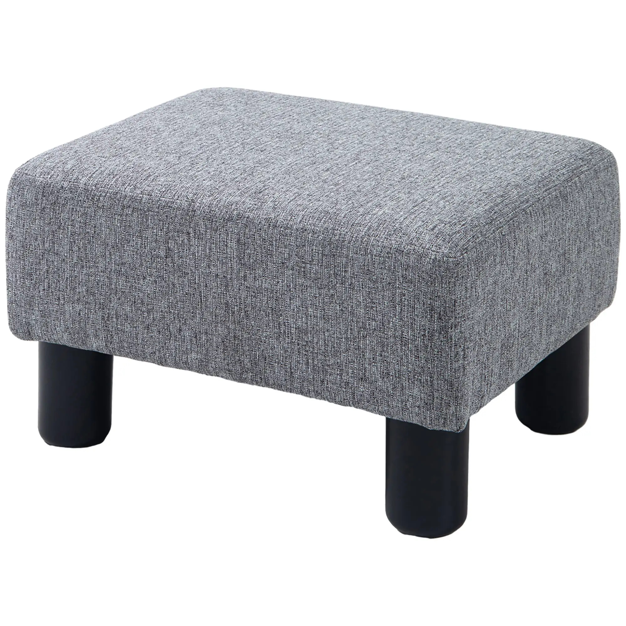 Linen Footstool 40 x 30 x 24cm - Grey - 11