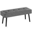 Corduroy Ottoman Bench 100 x 36 x 45cm - Grey - 1