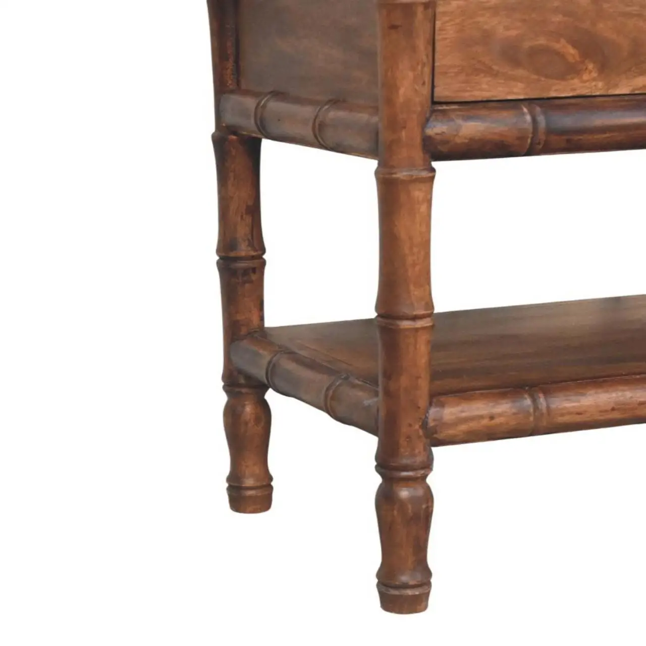 Mango Wood Storage Bench 35 x 90 x 55cm, Brown - Brown - 7