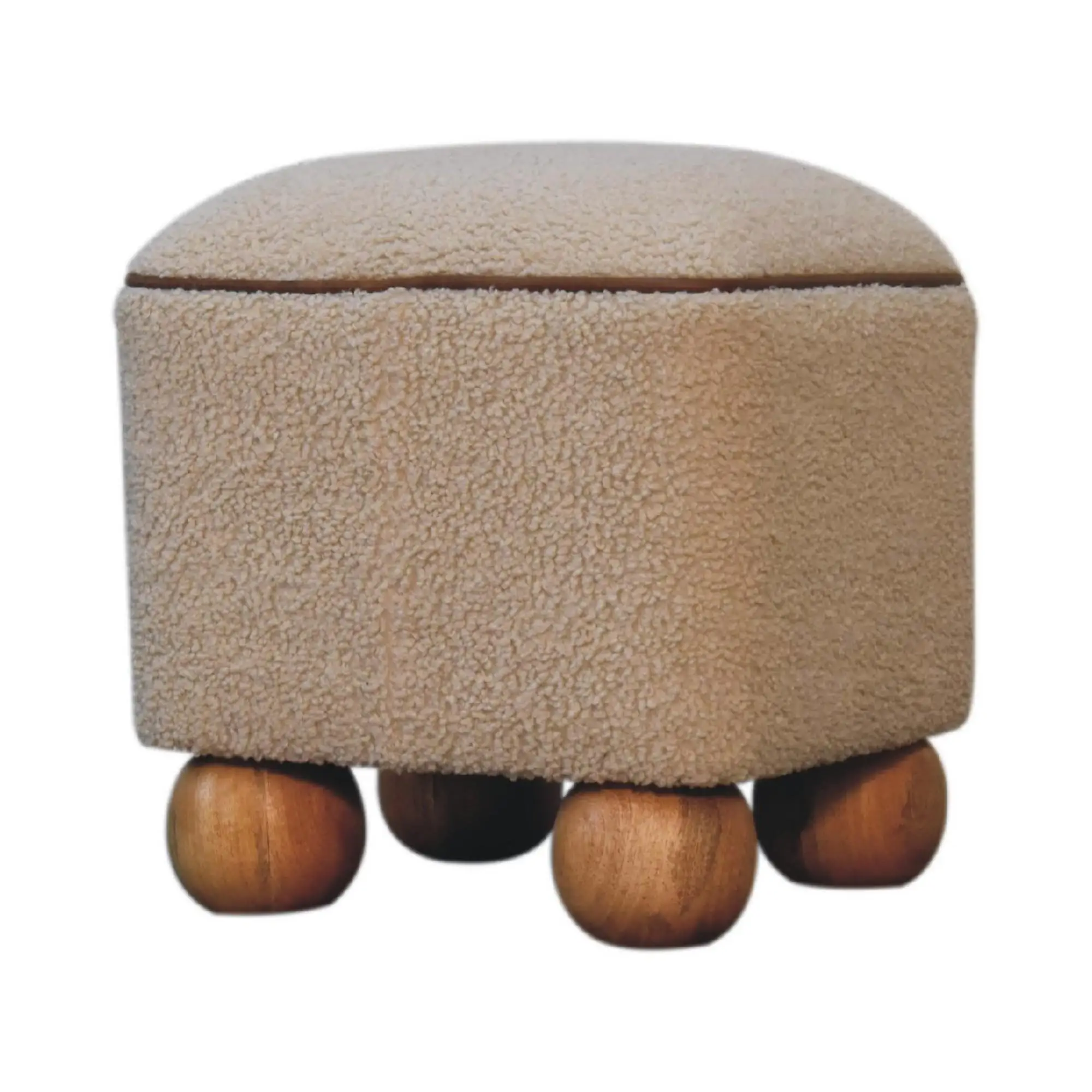 Footstool 38 x 38 x 40cm, Brown - Brown - 10