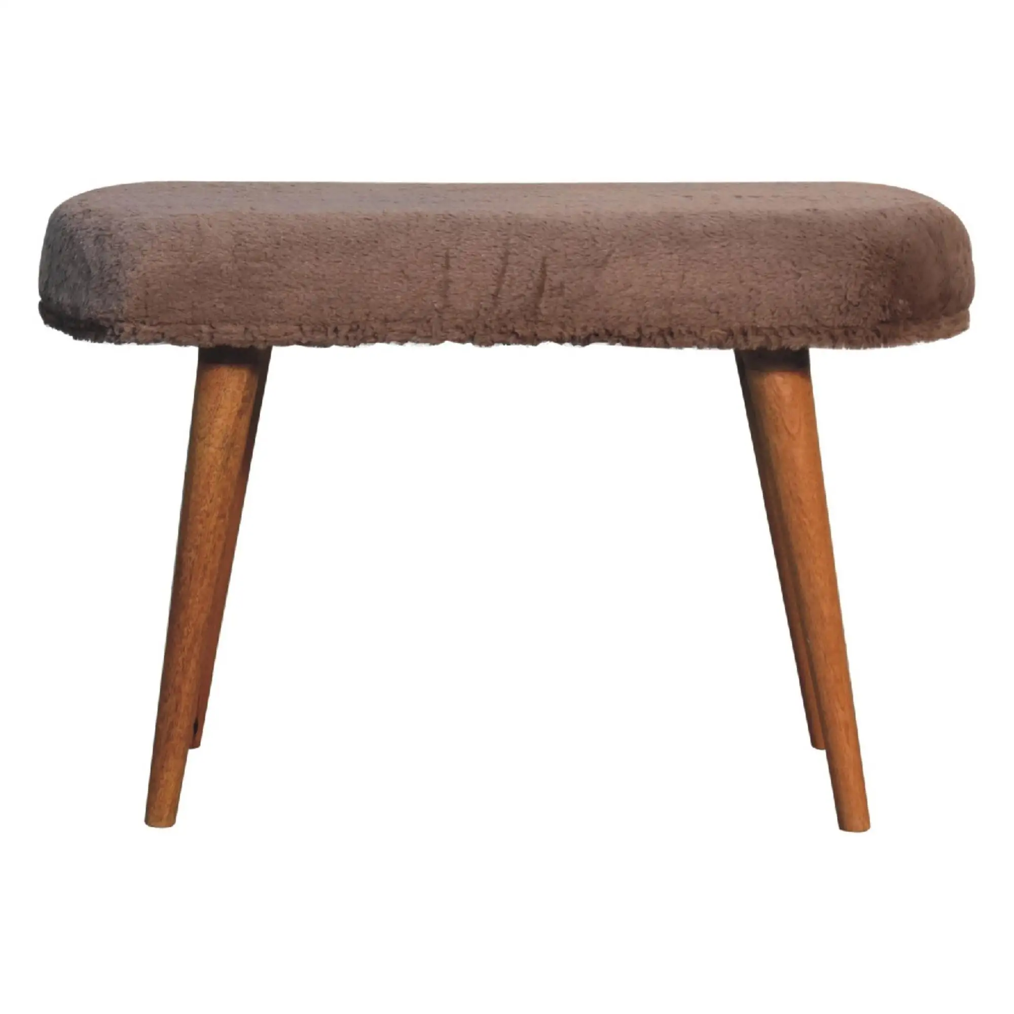Velvet Ottoman Bench 35 x 78 x 50cm, Brown - Brown - 2