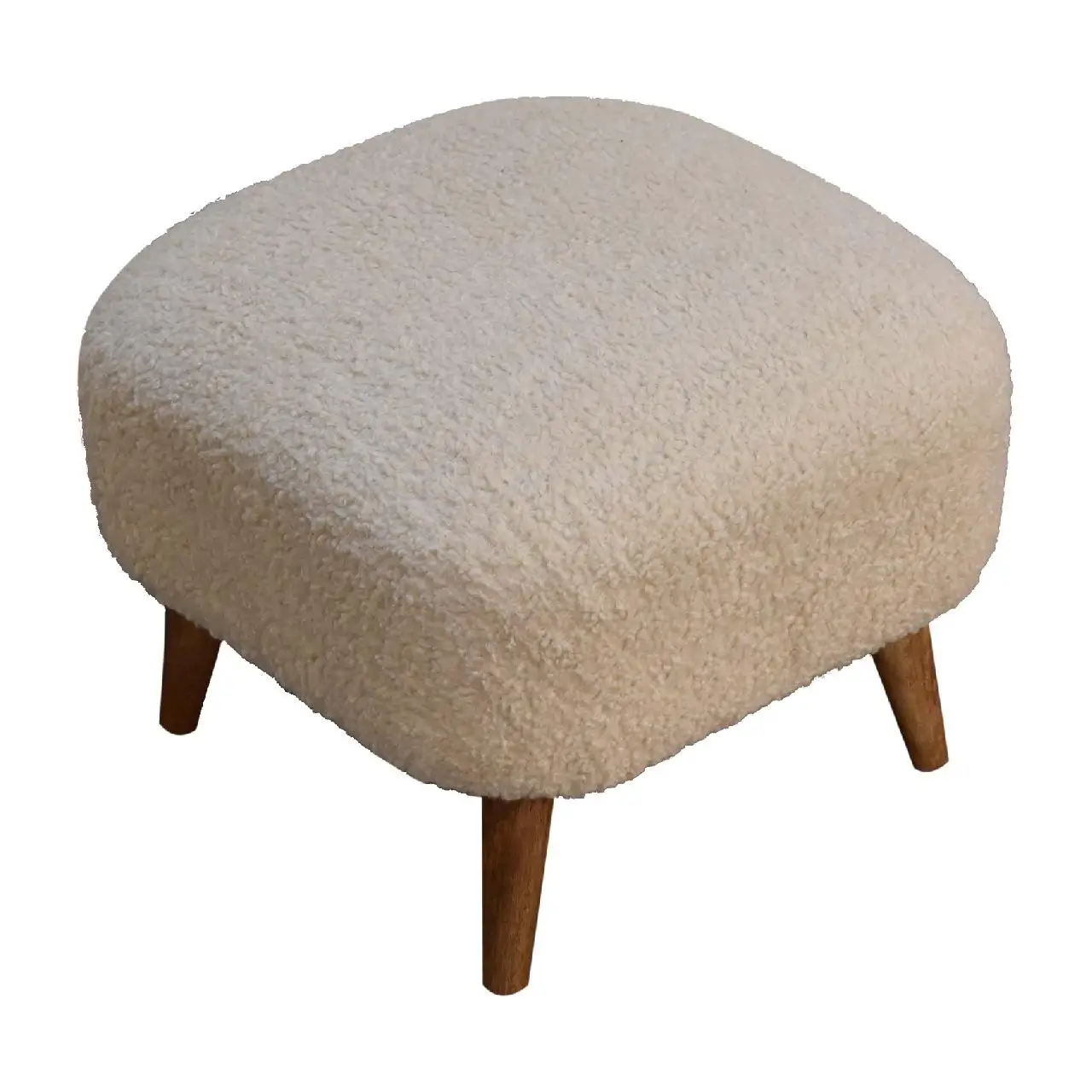 Square Footstool 40 x 40 x 35cm, Brown - Brown - 8