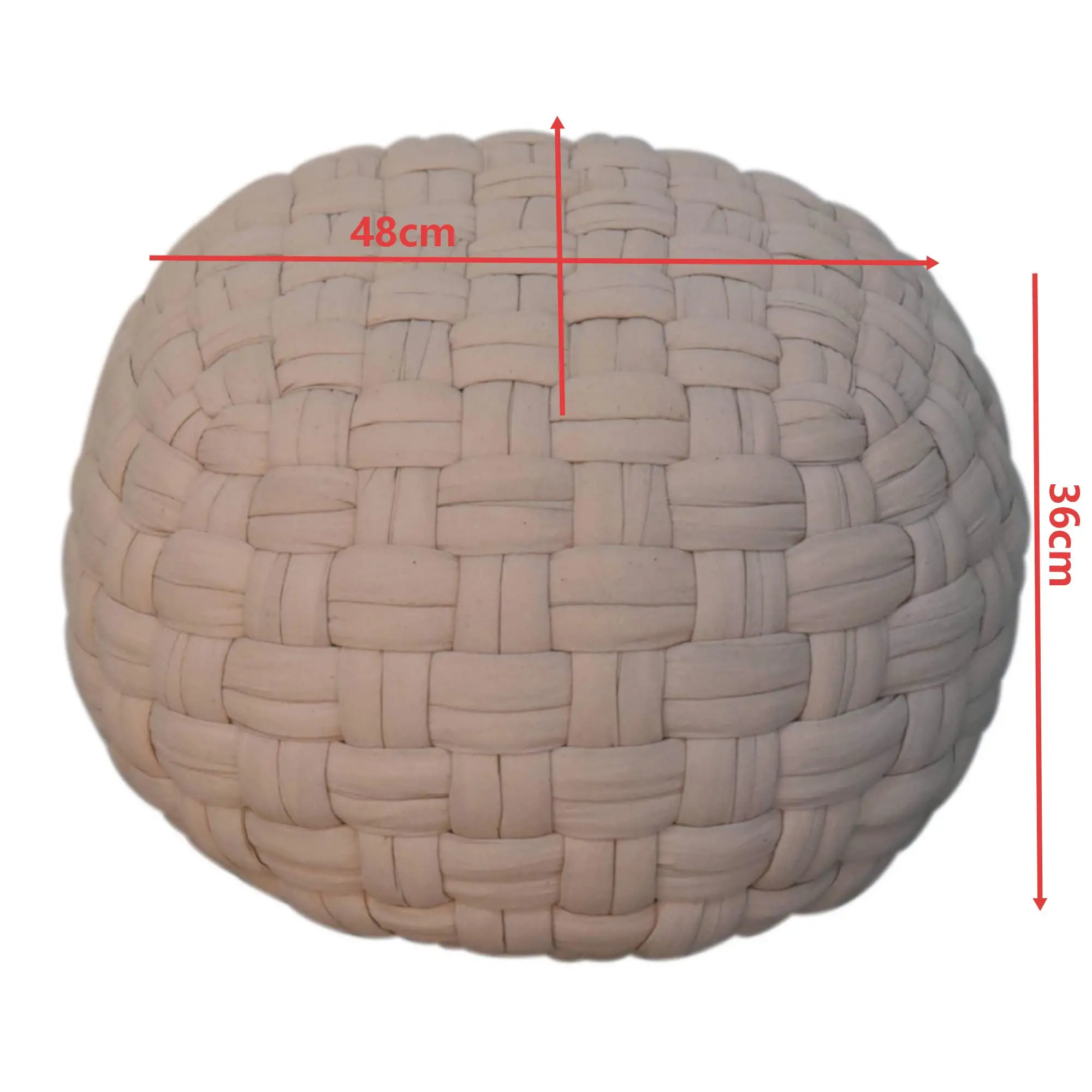 Footstool 48 x 48 x 36cm, Cream - Cream - 3