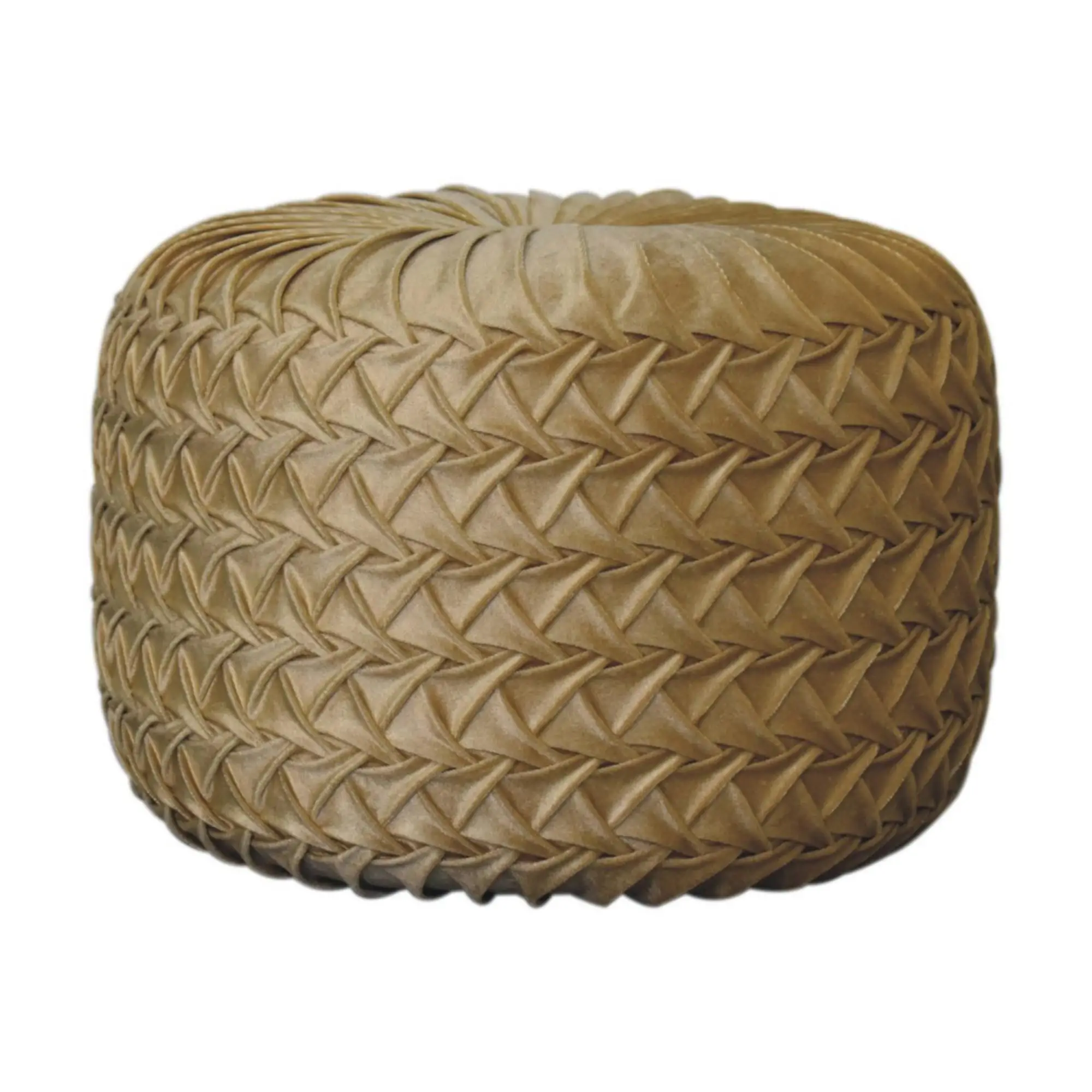 Velvet Footstool 46 x 46 x 33cm, Ochre - Ochre - 2